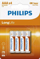 Philips R03 LongLife AAA Batterie 4 Teile