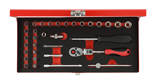 Gedore Red DOPS-Set 1 4 Zoll SW 413 mm Silber 33-Stück