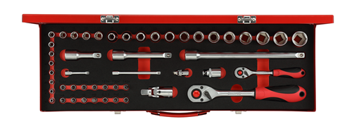 Gedore Red Dip Sleutel Set 1 4 + 1 2 Zoll Silber 49-Stück
