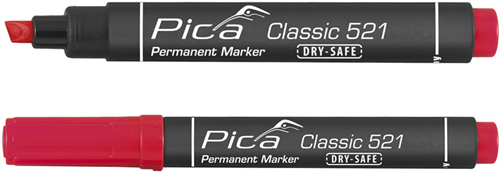 Bild eines 521 40 Permanentmarkers | 2-6mm | Meißel | rot | 10 Stück - pi52140