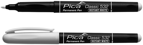 Pica 532 52 Permanentstift | 1-2mm | rund | weiß | 10 Stück - pi53252