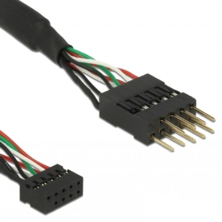 Delock Delock KB USB 2.0 BU10PIN-ST10PI BK 0,1 m