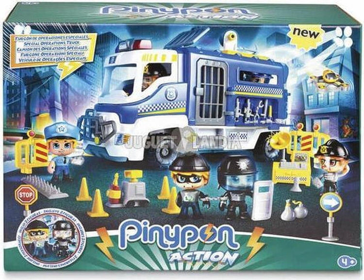 Pinypon Police Car mit 2 Spielfiguren und 25 Zubehör