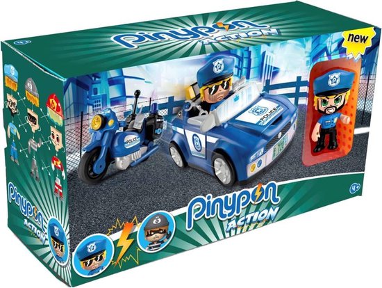 Pinypon Police Jeep und Motor sowie ein Polizist