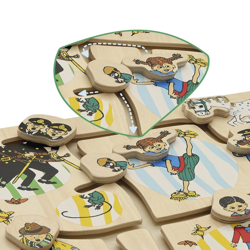 Kinderbuchlizenzen Pippi Langstrumpf - Schiebepuzzle aus Holz