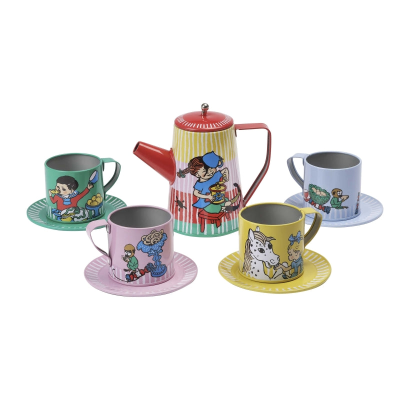 Kinderbuchlizenzen Pippi Langstrumpf - Teeservice aus Zinn