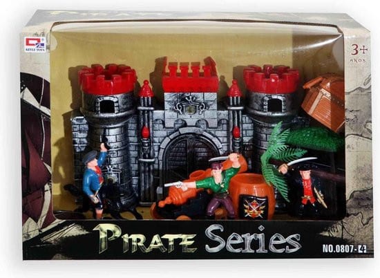 Bongers Spielzeug Piratenschlossspiel -Set, einschließlich 3 Spielfiguren