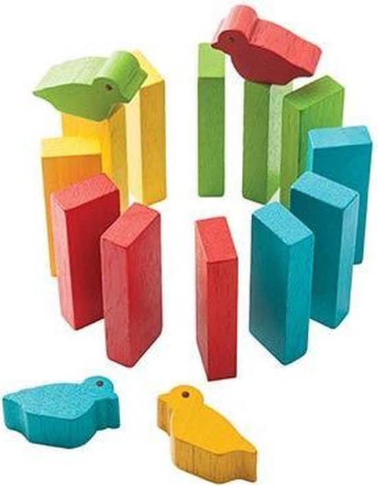 Oku Plan Toys Houten Bird Tower 16-teilig