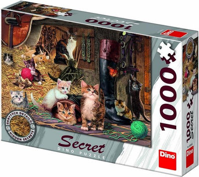 Puzzle -Kätzchen mit versteckten Geheimnissen 1000 Stücke