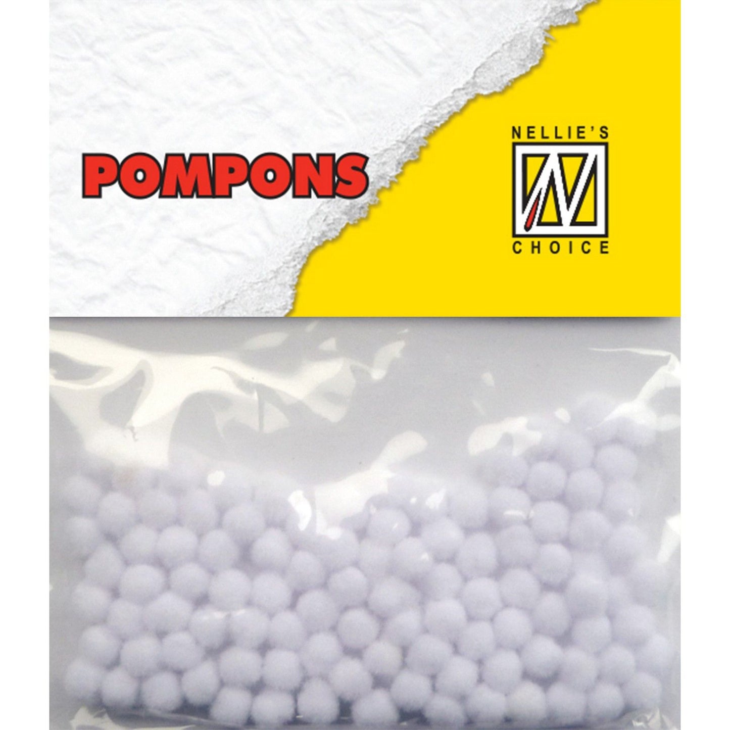 Nellie's Choice • Pompons Mini 3 mm 100 Stück pkg MD-1923 weiß