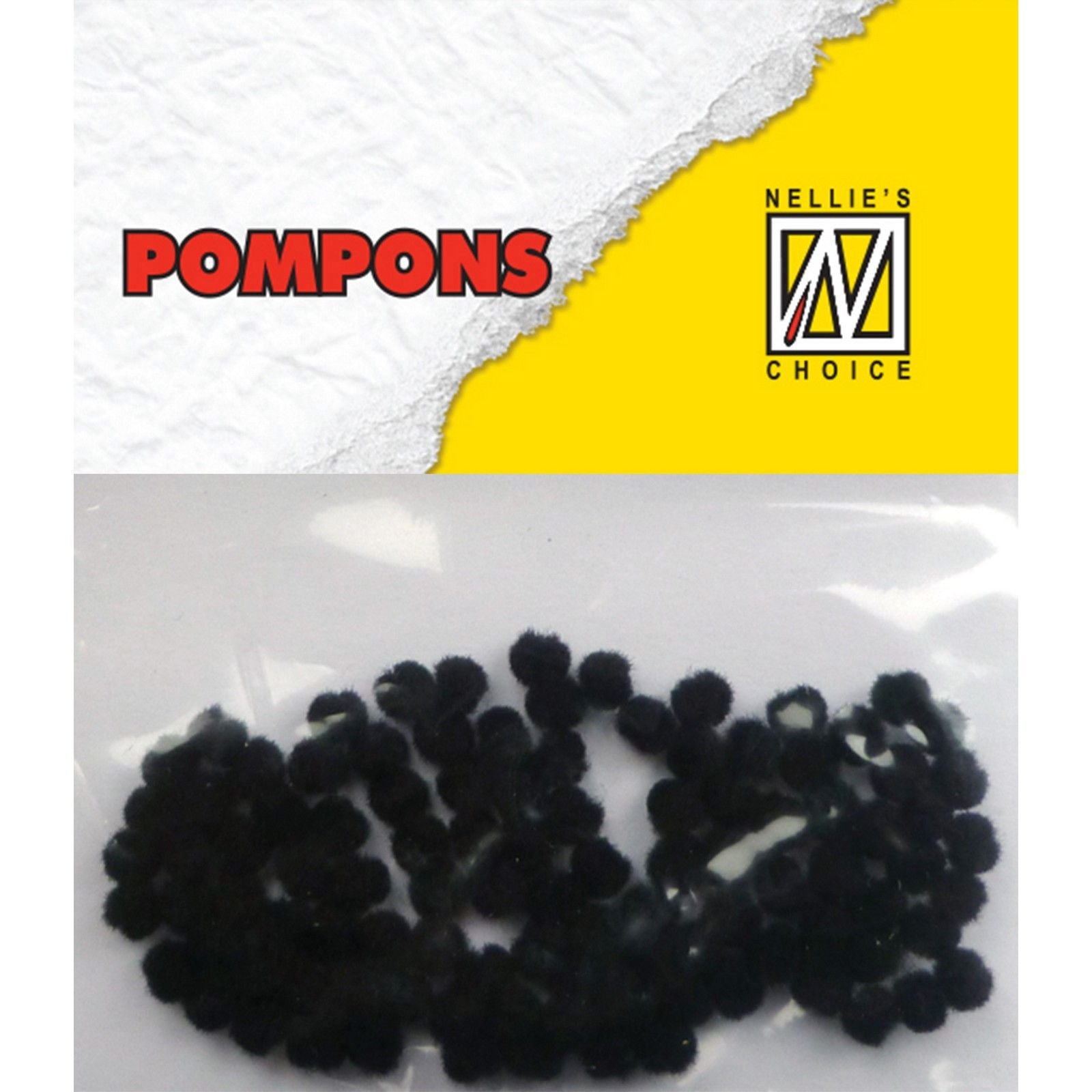 Nellies Wahl • Pompons Mini 3mm 100 Stück Pkg. col. md-1924 schwarz