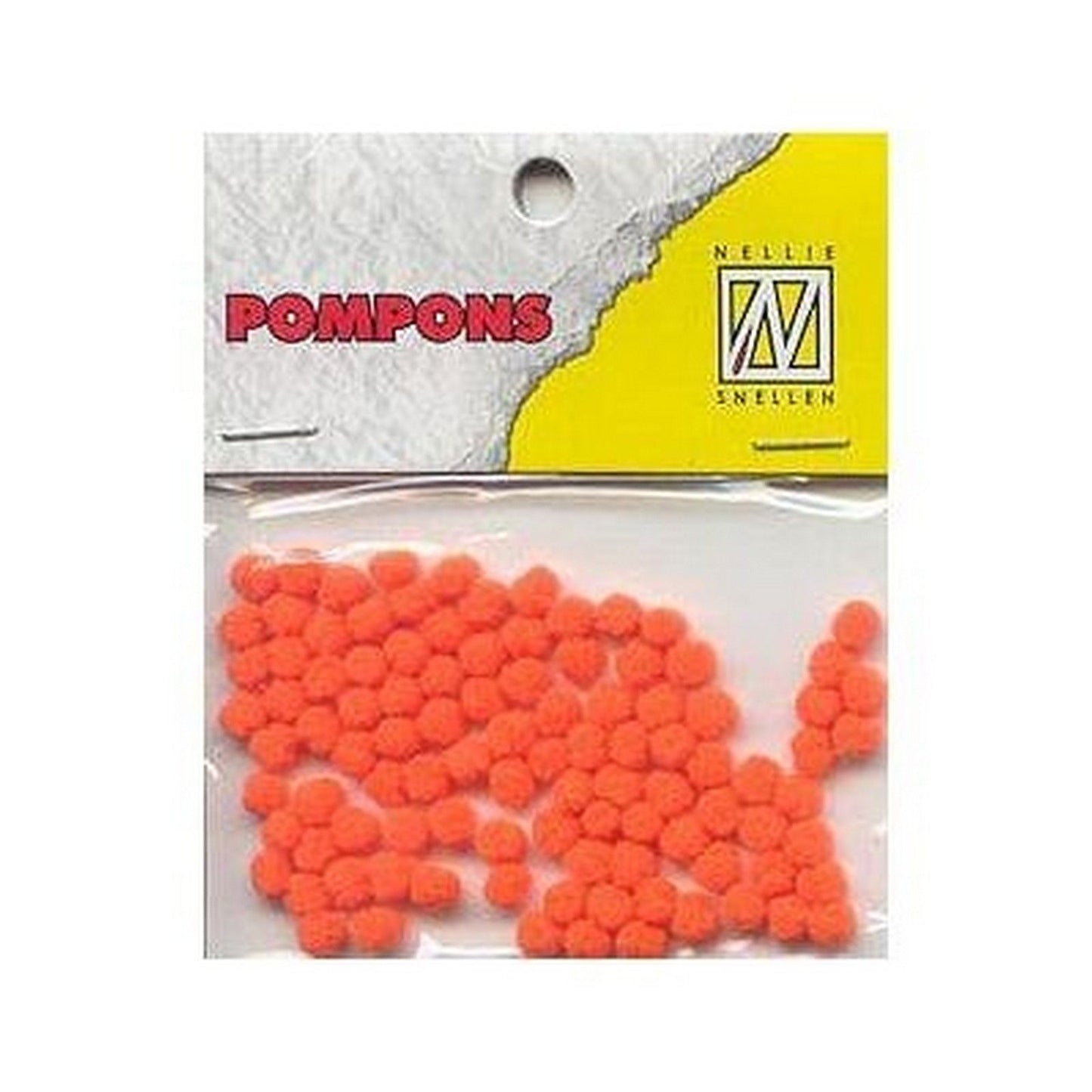 Nellies Wahl • Pompons Mini 3mm 100 Stück Pkg. col. 26 Neonorange
