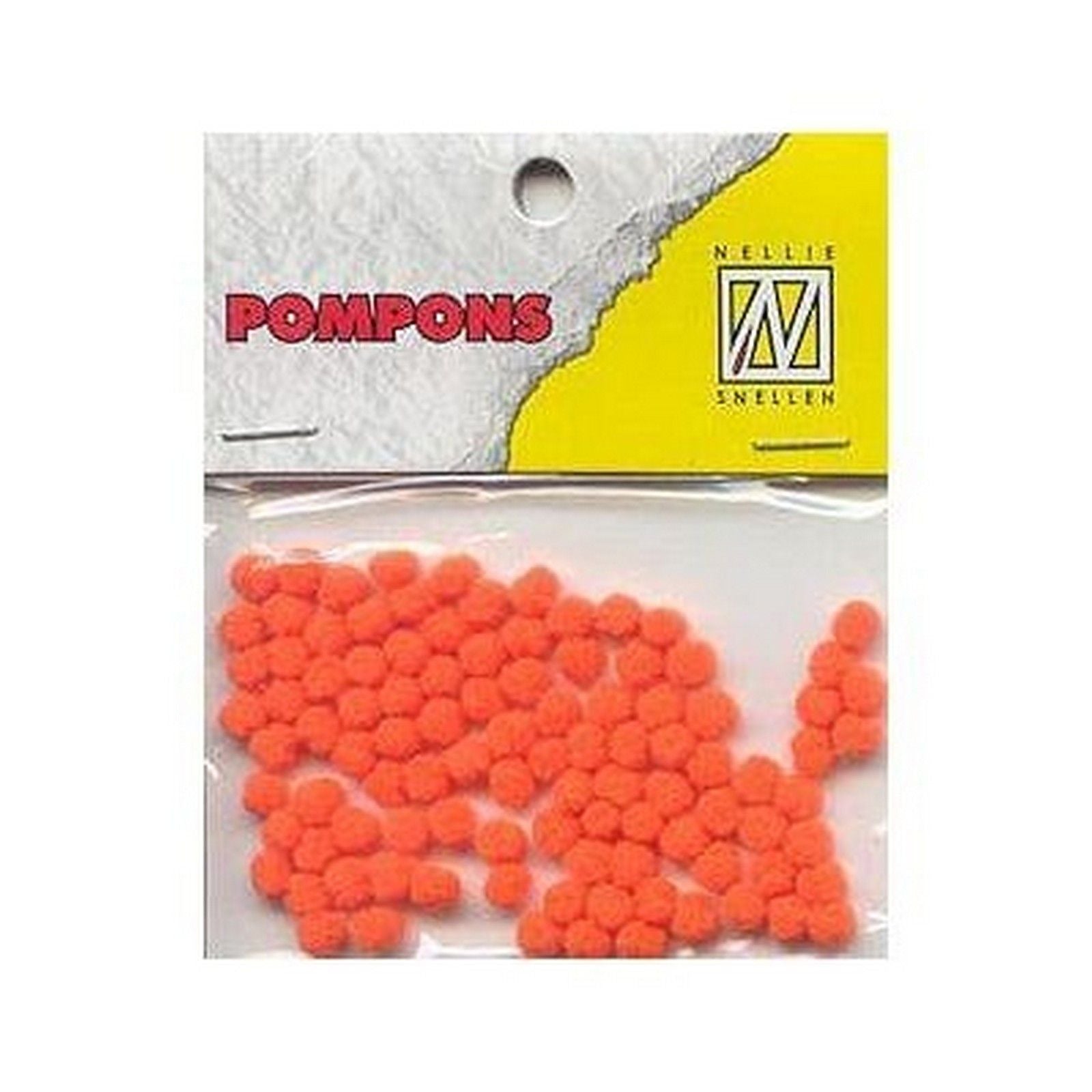 Nellies Wahl • Pompons Mini 3mm 100 Stück Pkg. col. 26 Neonorange