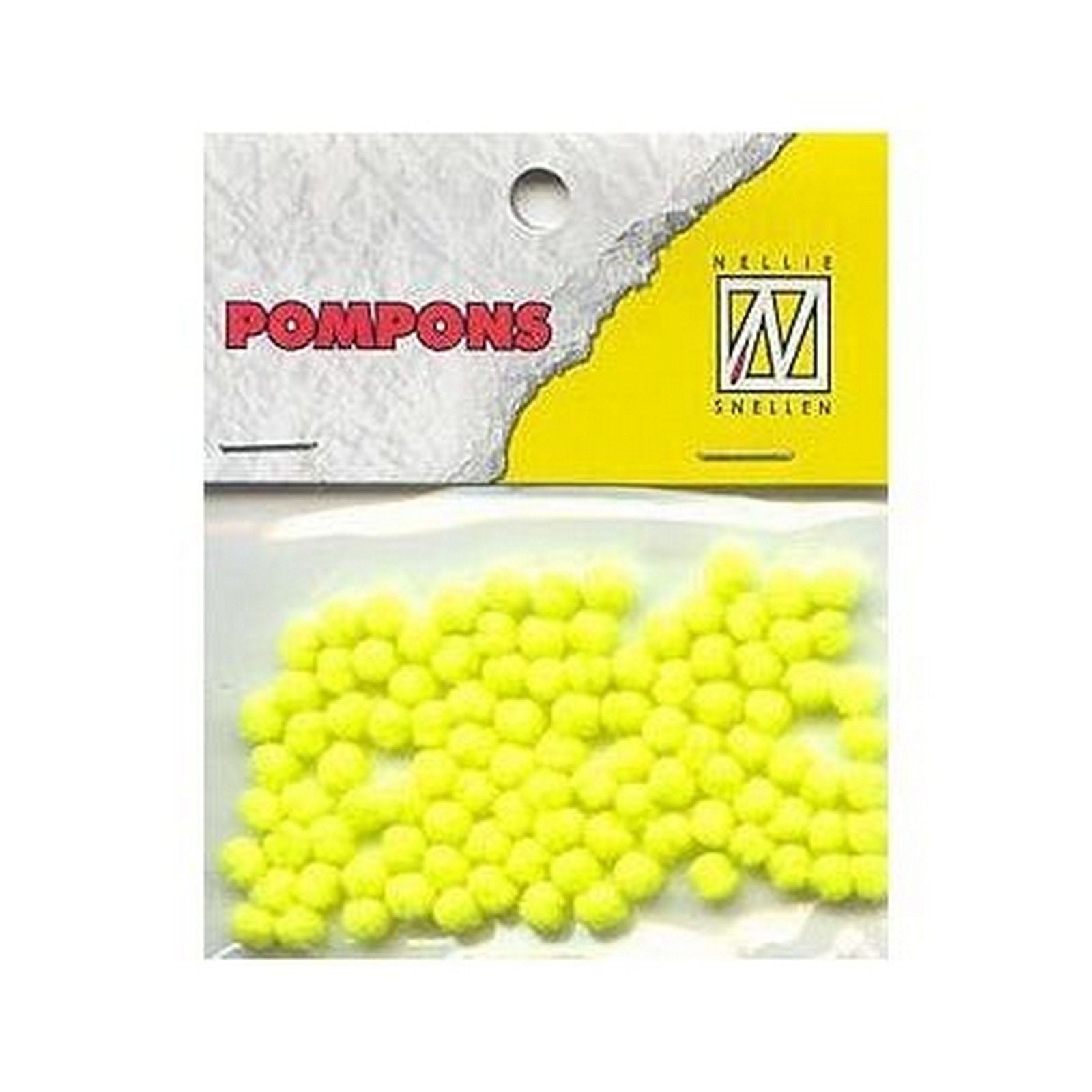 Nellies Wahl • Pompons Mini 3mm 100 Stück Pkg. col. 27 neongelb