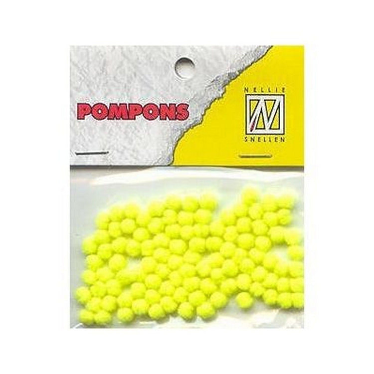 Nellies Wahl • Pompons Mini 3mm 100 Stück Pkg. col. 27 neongelb