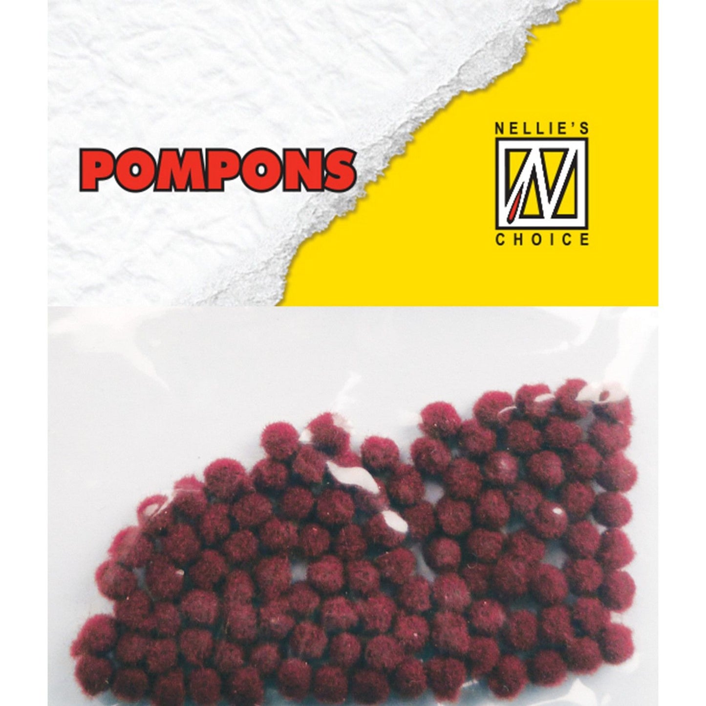 Nellies Wahl • Pompons Mini 3mm 100 Stück Pkg. col. MD-1901 Burgund