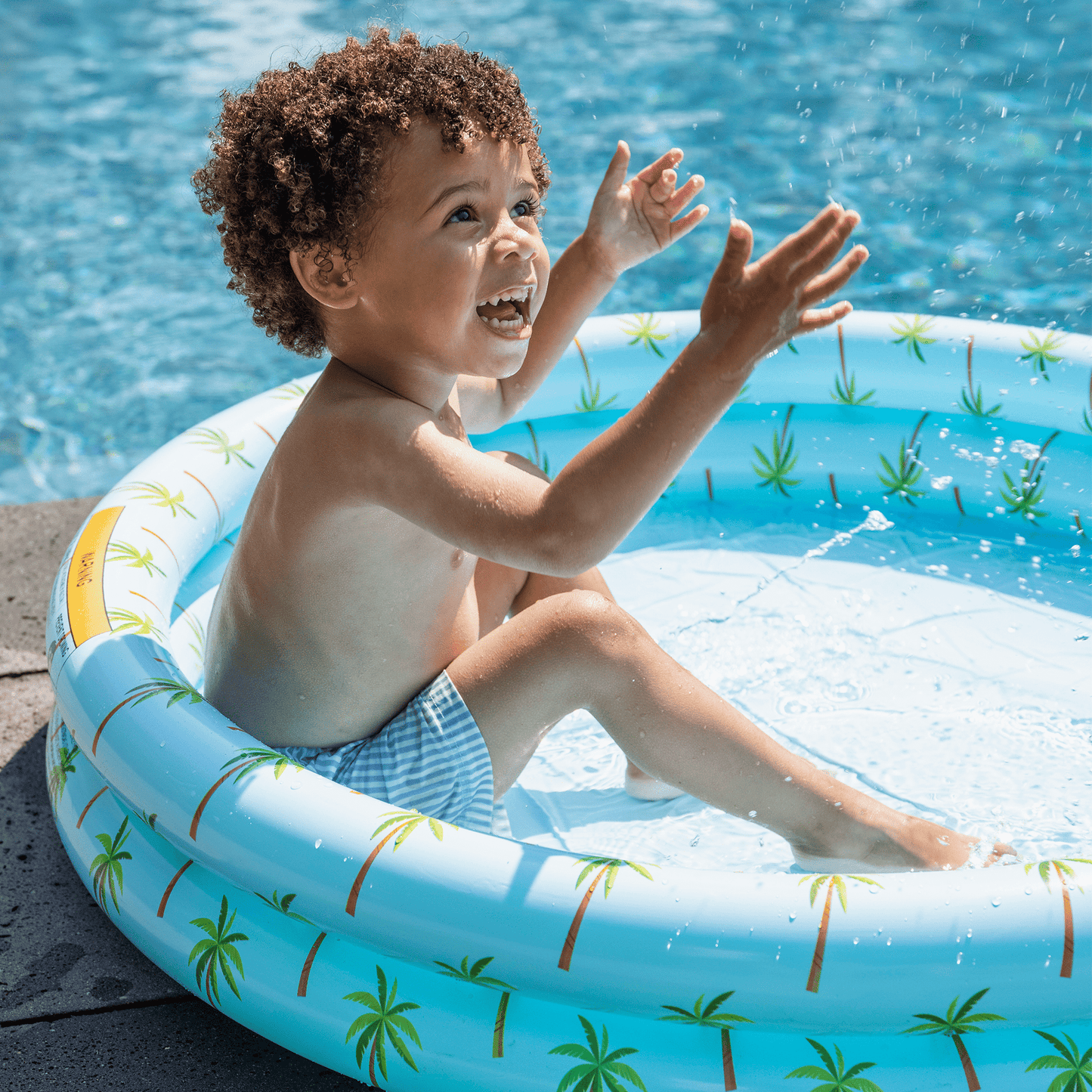 Palm Paradise | Blaues Baby -Schwimmbad Ø 100 cm
