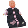 Bayer schicker Puppenschlafsack (dunkelblaues Herz)