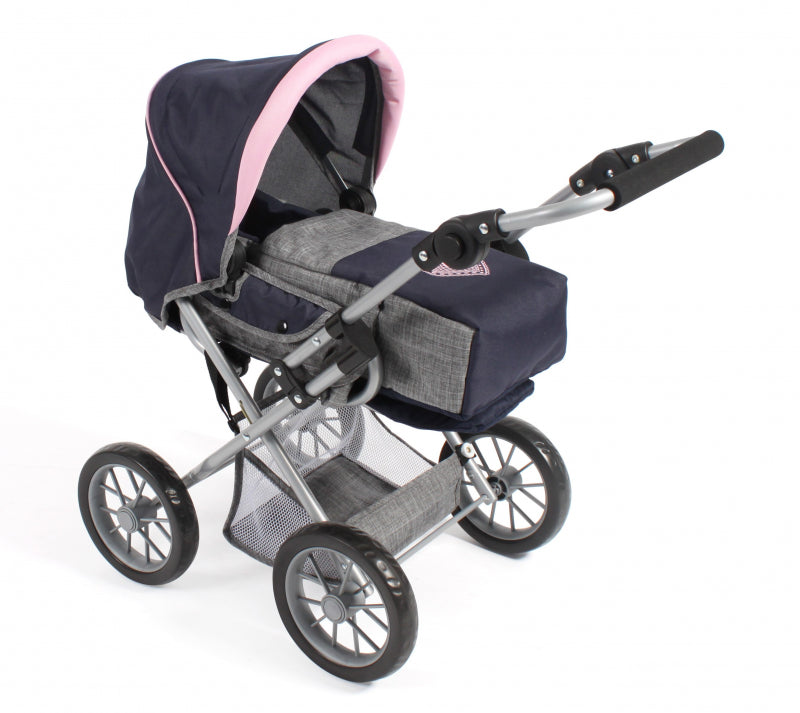 Bayer Chic Puppenwagen Leni Kombi (dunkelblau mit Herz)