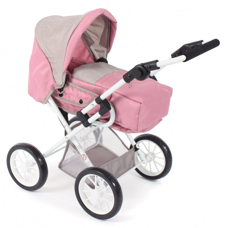 Bayer Chic Puppenwagen Leni Kombi (Rosa-Taupe-Bär)