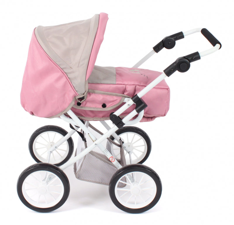 Bayer Chic Puppenwagen Leni Kombi (Rosa-Taupe-Bär)