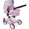 Bayer schicker Puppenwagen Mika Kombi (Blumen weiß rosa)