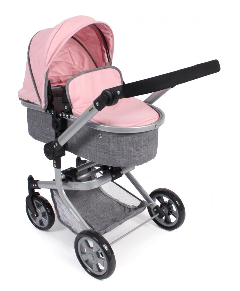 Bayer schicker Puppenwagen Mika Kombi (grau hellrosa)