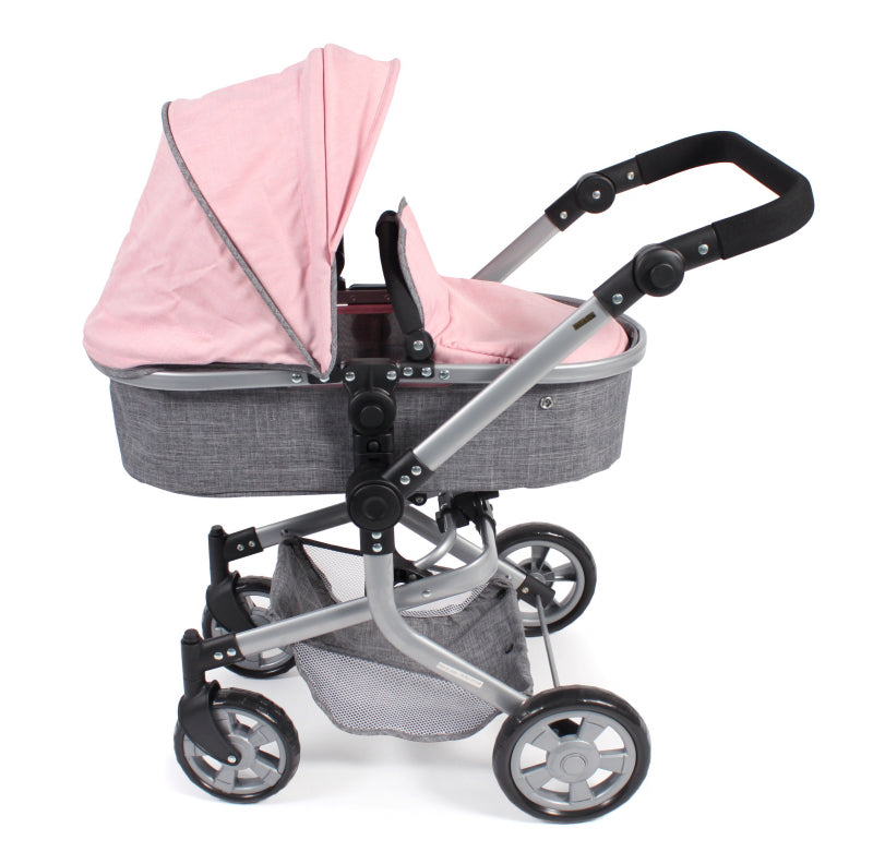 Bayer schicker Puppenwagen Mika Kombi (grau hellrosa)