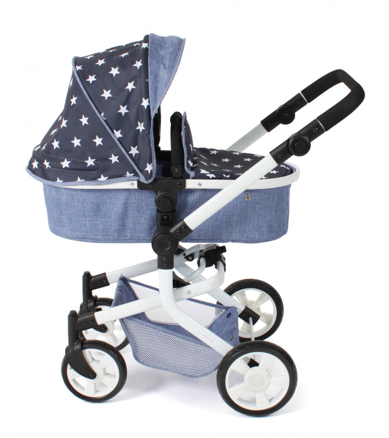 Bayer schicker Puppenwagen Mika Kombi (Marine Sterne)