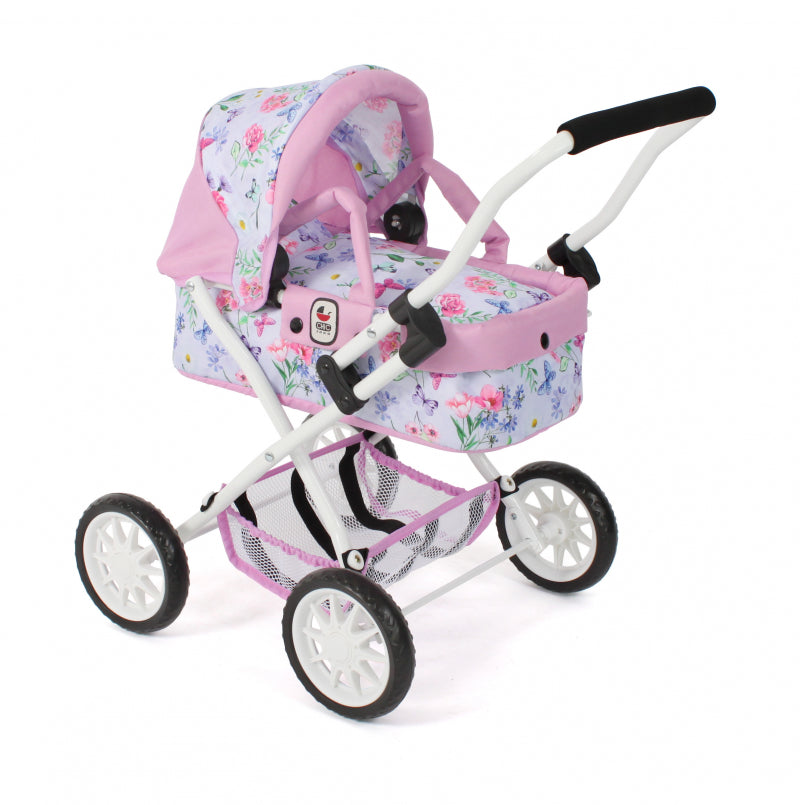 Bayer schicker Puppenwagen Smarty (Blumen weiß rosa)