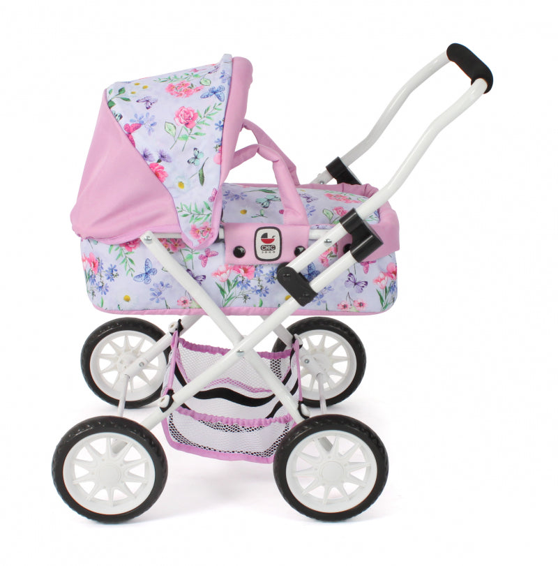 Bayer schicker Puppenwagen Smarty (Blumen weiß rosa)