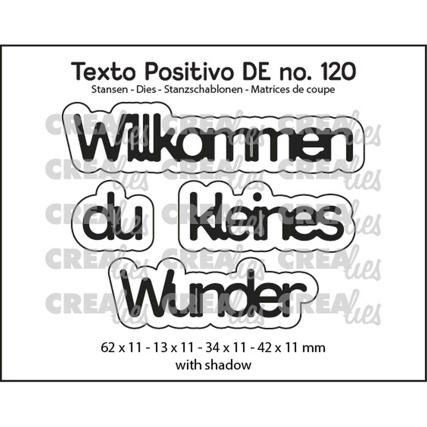 Crealies • texto positive stans willkommen du kleines wunder