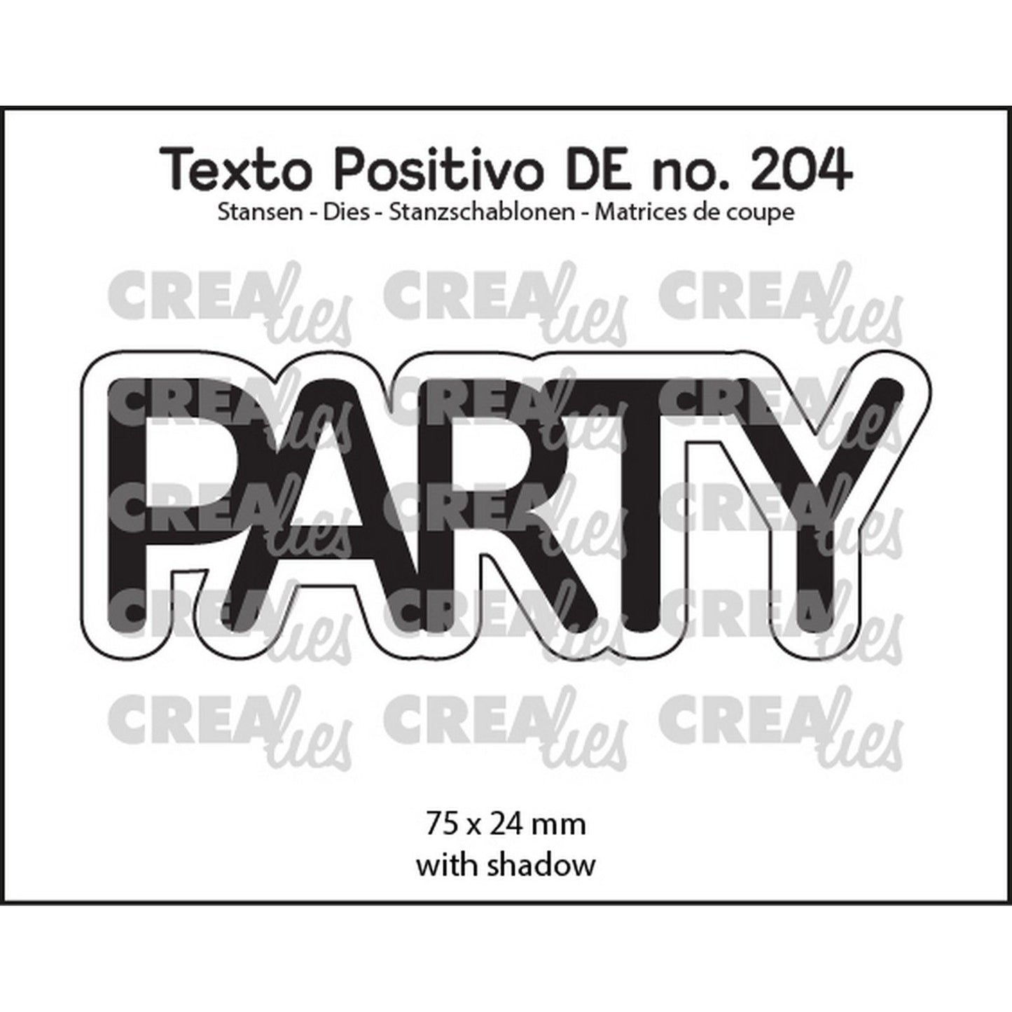 Crealies • Texto Positivo Stanzformen Party