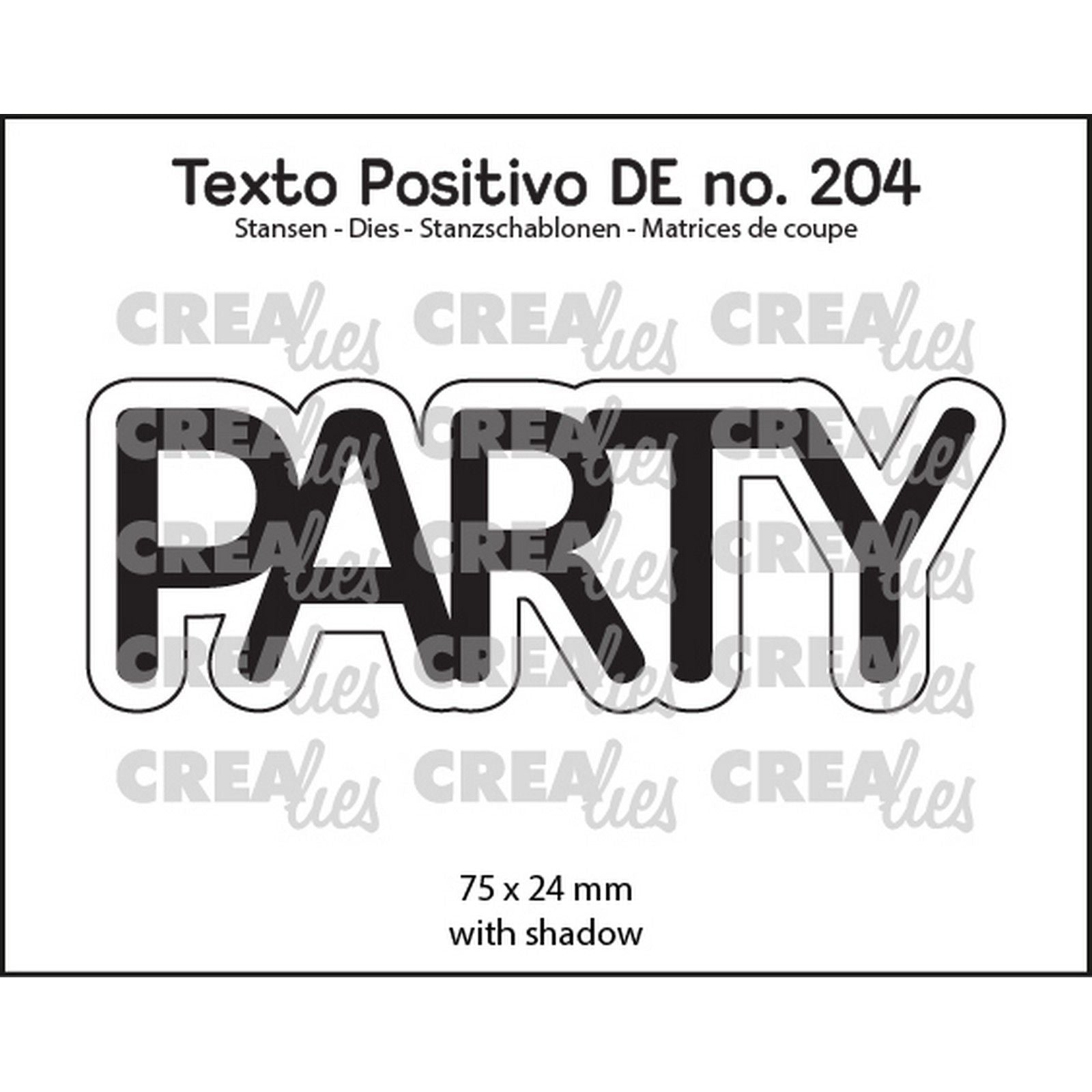 Crealies • Texto Positivo Stanzformen Party