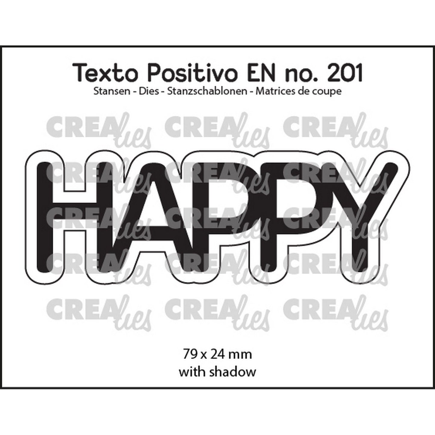 Crealies • Texto-Positivo-Schneidevorlage Happy