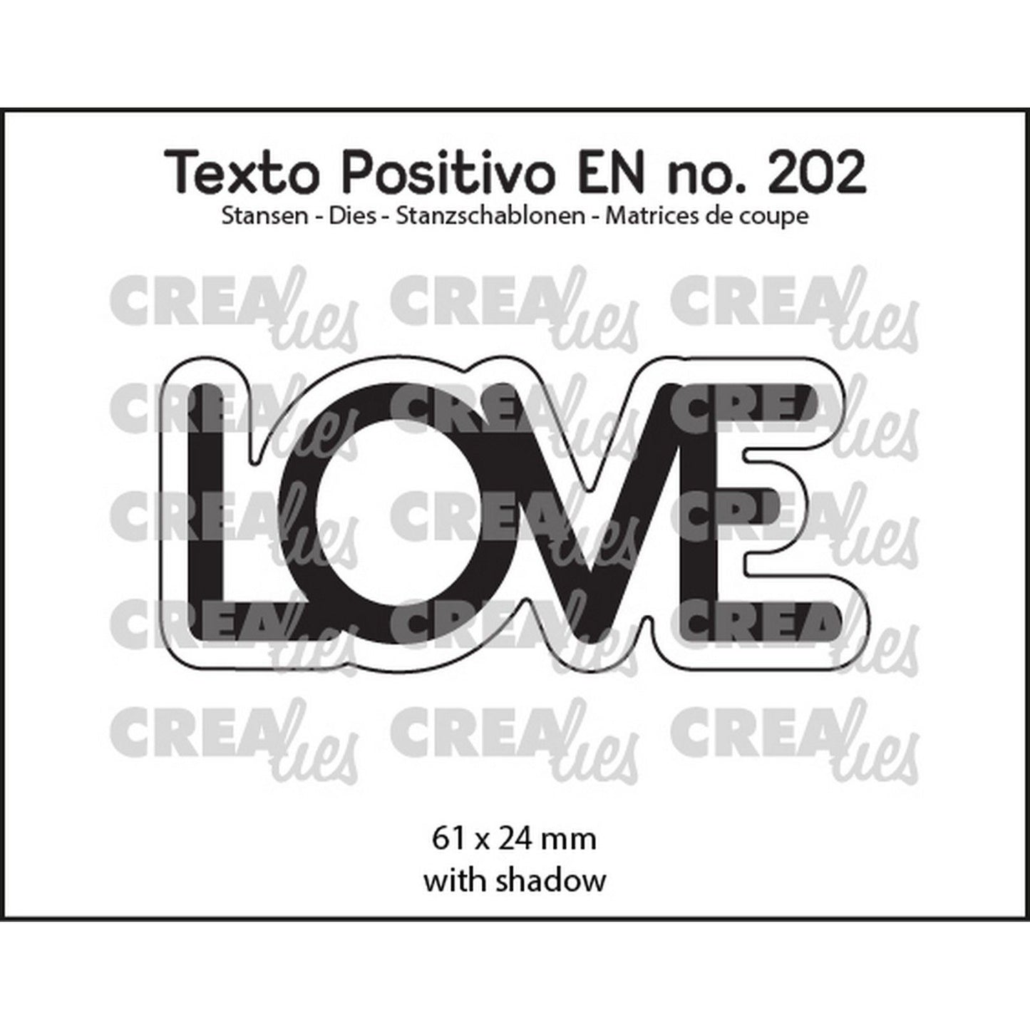 Crealies • texto positivo Stanzformen Liebe