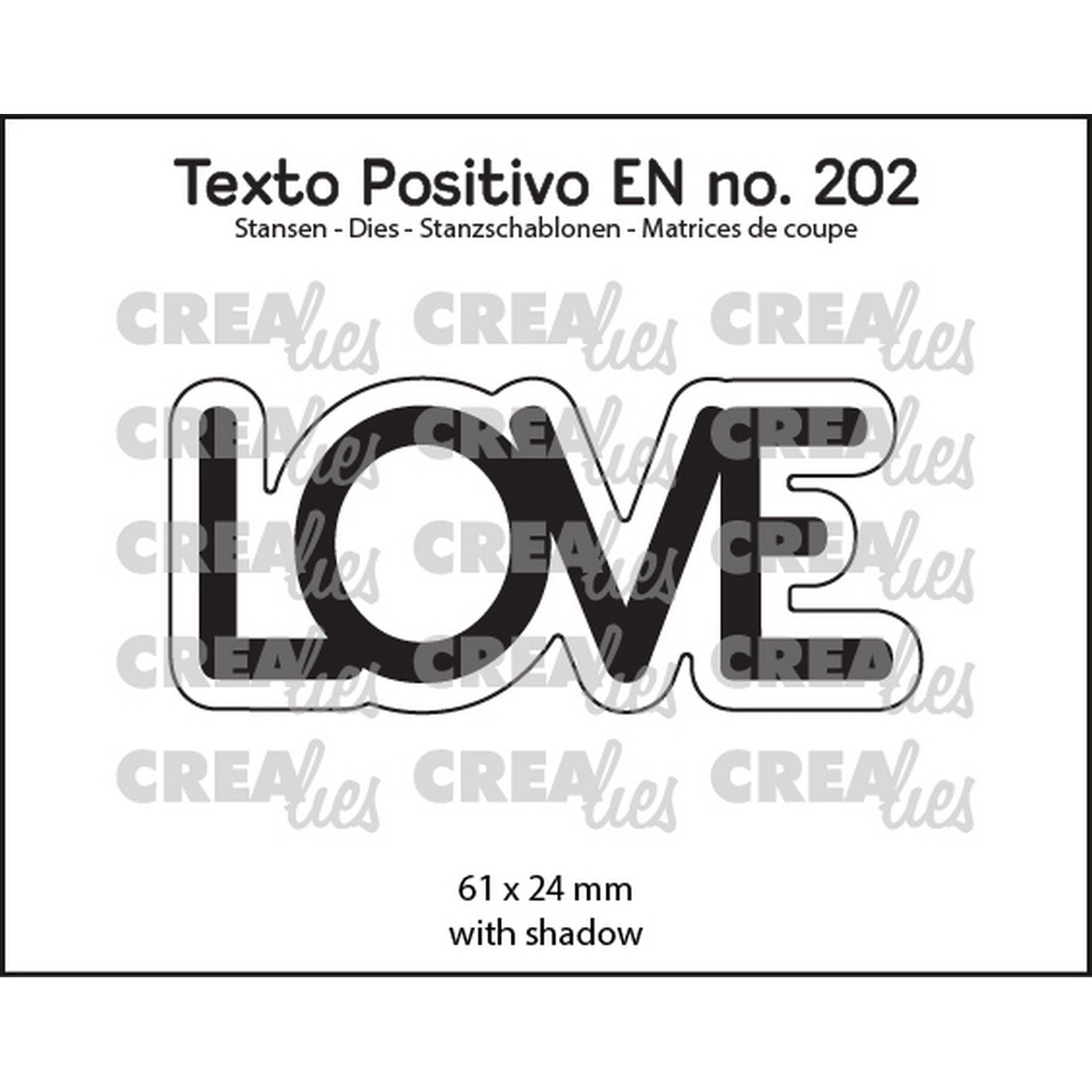 Crealies • texto positivo Stanzformen Liebe