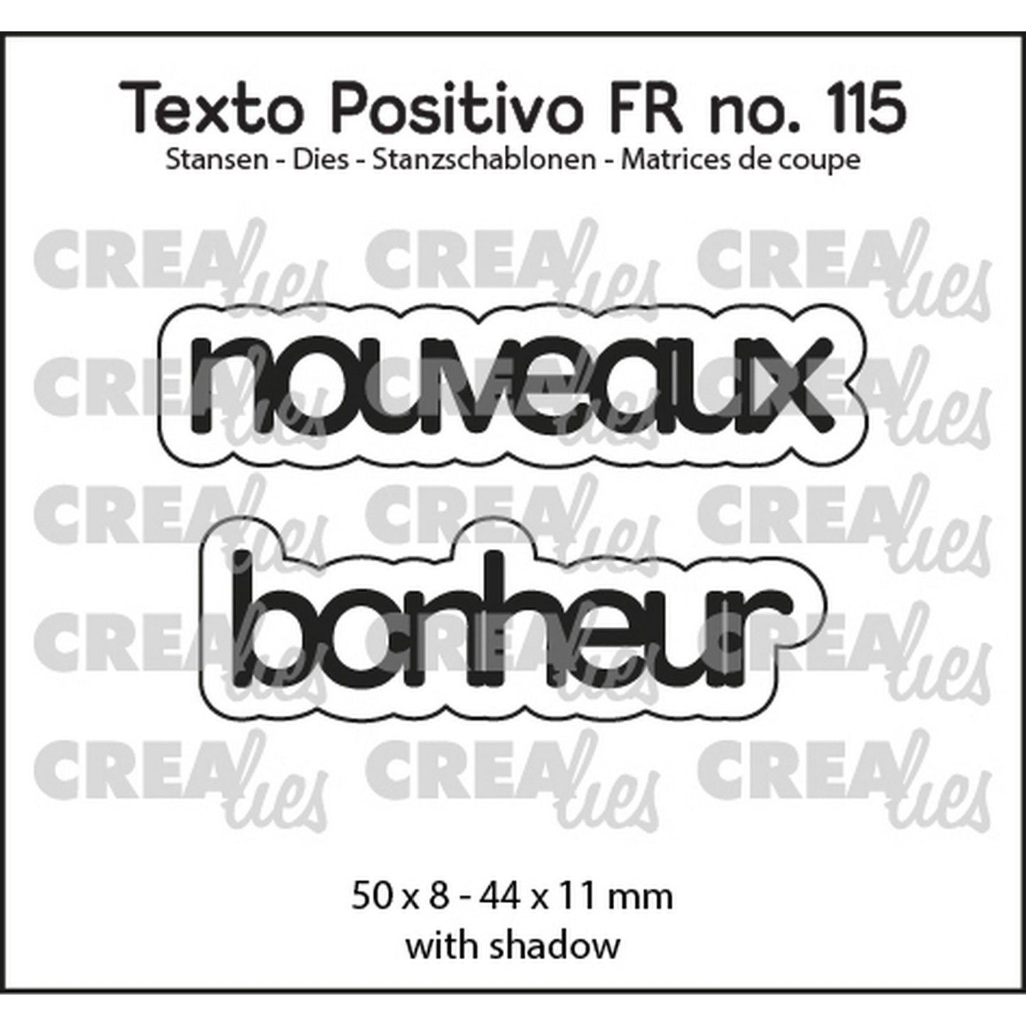 Crealies • positiver Text von neuem Bonheur