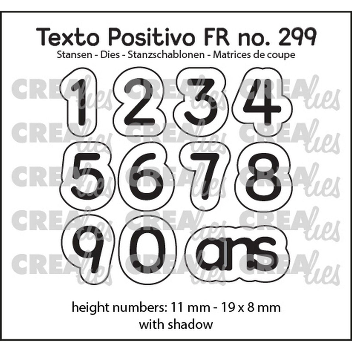 Crealies • texto positivo Stanzformen 1,2,3 Jahre