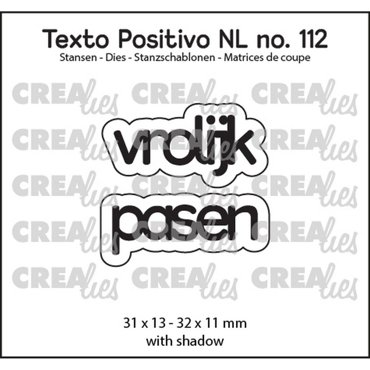 Crealies • Texto Positivo-Schneidevorlage Frohe Ostern
