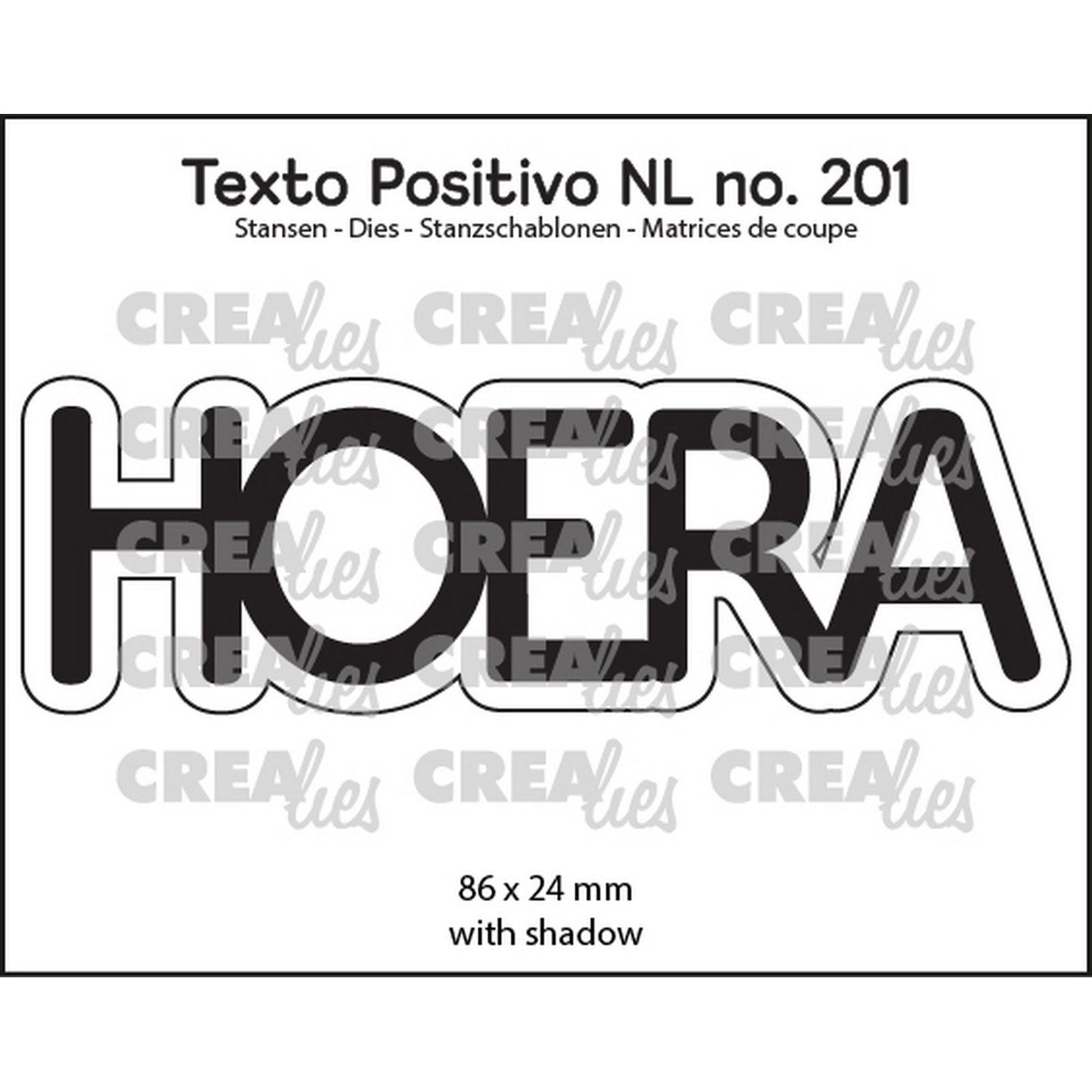 Crealies • Texto Positivo-Schneidevorlage Hurra