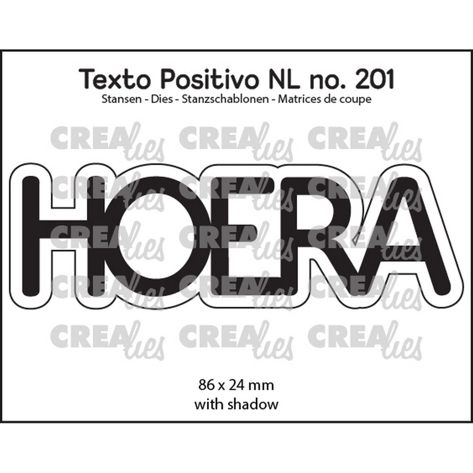 Crealies • Texto Positivo-Schneidevorlage Hurra