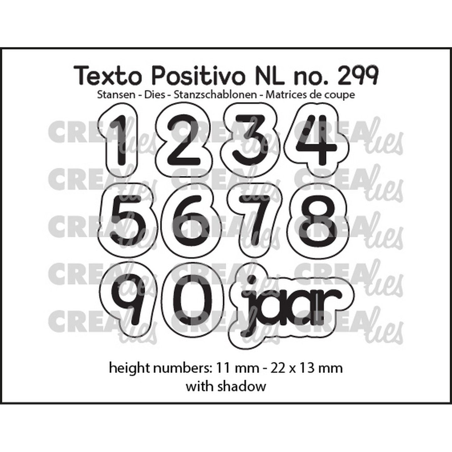 Crealies • texto positivo Stanzformen 1,2,3 Jahre