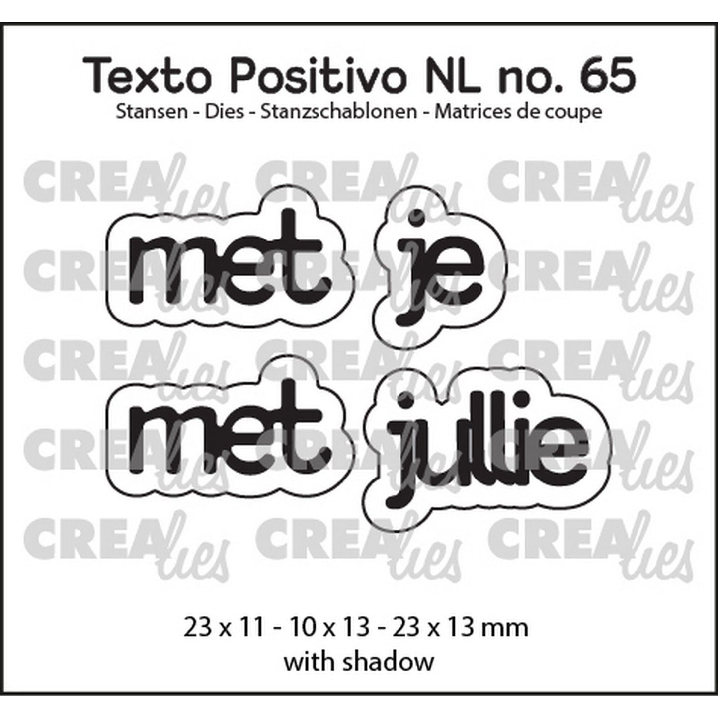Crealies • texto positivo Stanzformen mit dabei