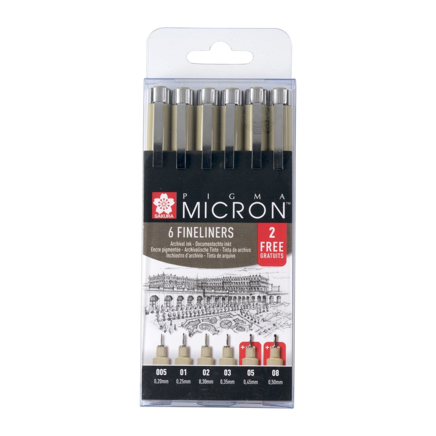 Sakura • Pigma Micron Fineliner-Aktionsset 4+2 gratis