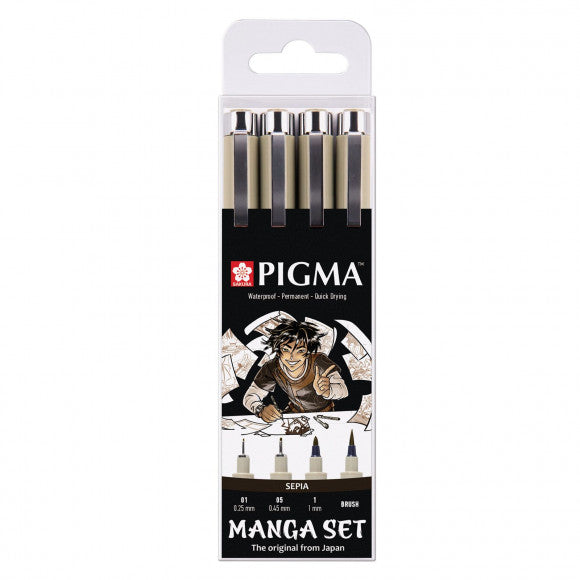 Sakura • Pigma Micron Manga-Set Sepia 4-teilig