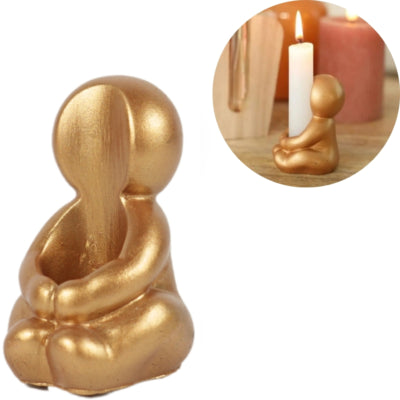 Ideen 4 Jahreszeiten Kerzenhalter Hug Gold 6x5x8cm