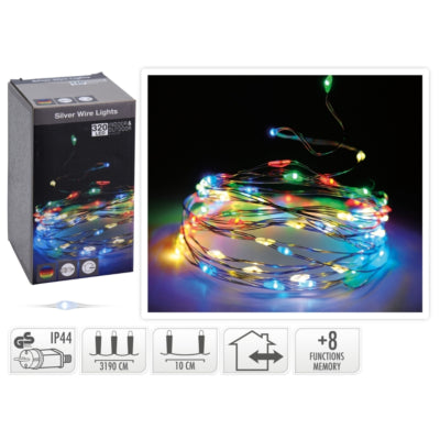 Lichterkette 320 LED EU-Stecker mehrfarbig 32 Meter | 12 Stück