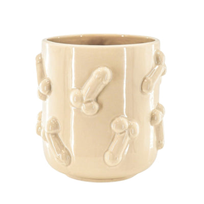 Housevitamin Blumentopf Dick beige 17,5 cm | 8 Stück