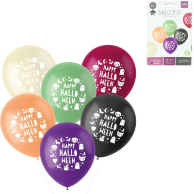Folat Luftballons Happy Halloween 33 cm 6 Stück | 24 Stück